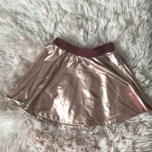 Cute metallic rose gold short skirt